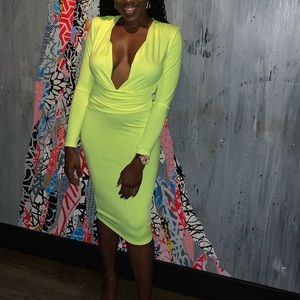 Neon lemon lime dress